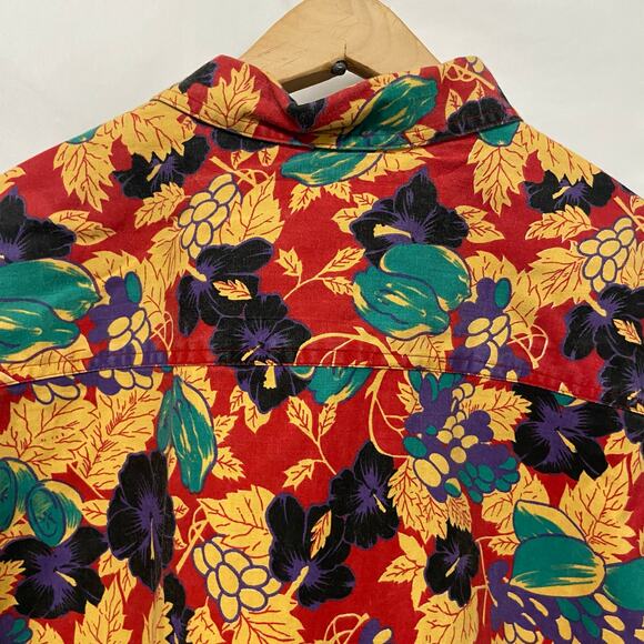 Weekends Only Hawaiian Shirt Cotton Vintage Button Up Size L - Picture 7 of 10